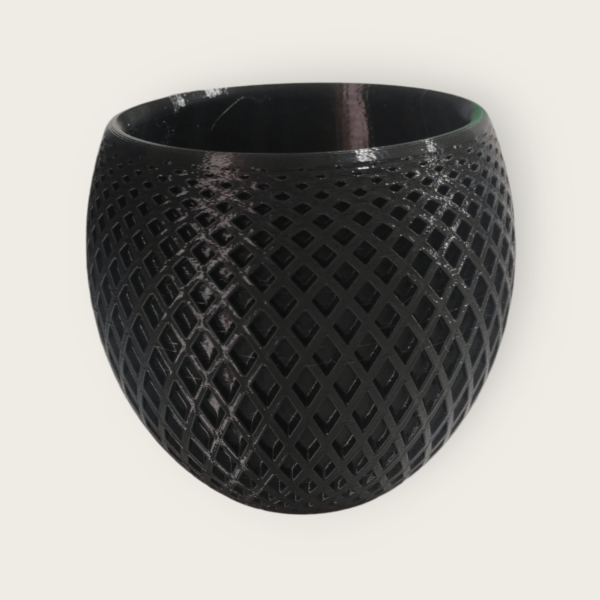 Vaso Preto 3D com Padrão Perfurado - Image 3