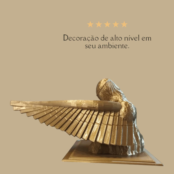 Escultura Anjo Querubim da Arca da Aliança com Asas Abertas (Dourada) - Image 3