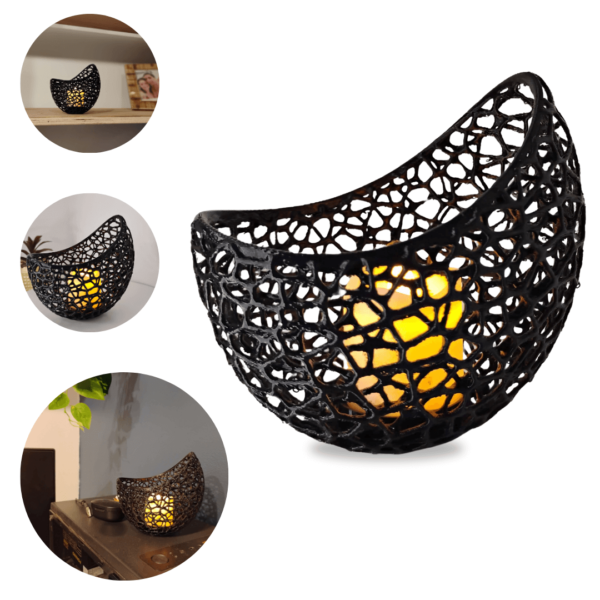 Vaso decorativo Voronoi para velas de Led