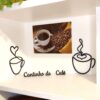 Cantinho do café + Decoração de xícaras de café + quadro café - Arte de parede - Imagem 2
